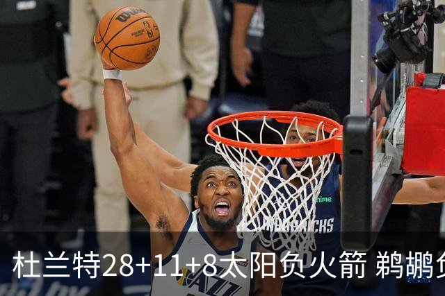 杜兰特28+11+8太阳负火箭 鹈鹕负热火止4连胜